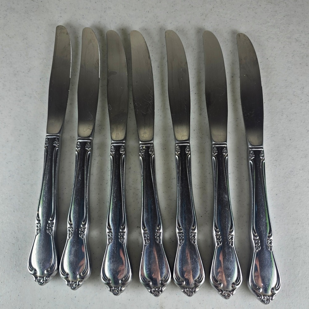 Oneida CHATEAU 7 Dinner Knives Oneidacraft Deluxe Stainless Flatware 8 1/2"